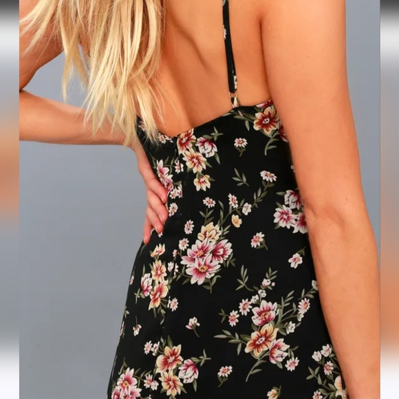 Lulus Harmonia Black Floral Print High-Low Maxi Dress - Picture 5 of 5